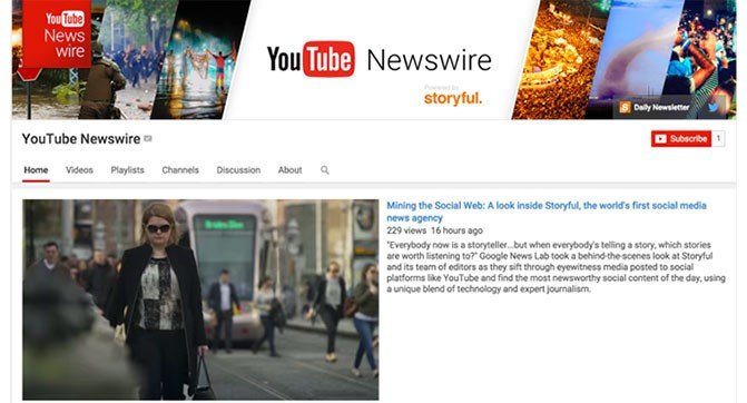 YouTube launches YouTube channel Newswire to promote the eyewitness videos