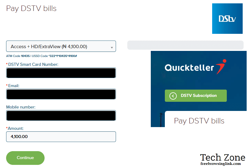 Quickteller dstv payment online