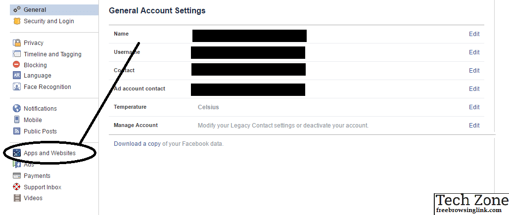 FB settings