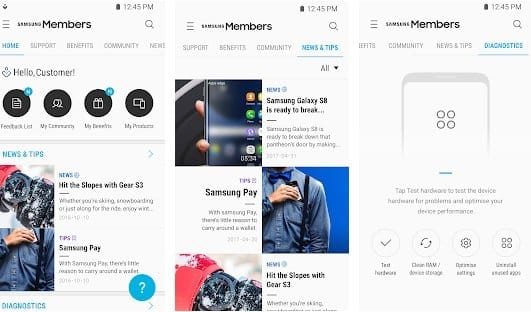 Download Samsung Members App to Diagnose your Galaxy phone
