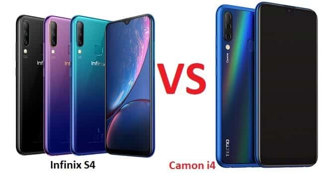 Lets compare the water-drop notch phones - Tecno Camon i4 vs Infinix S4