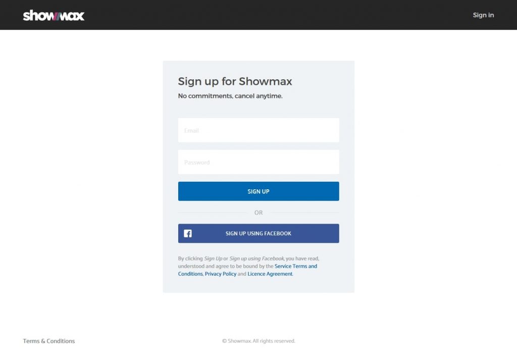 Showmax signup