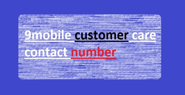9mobile customer care contact number