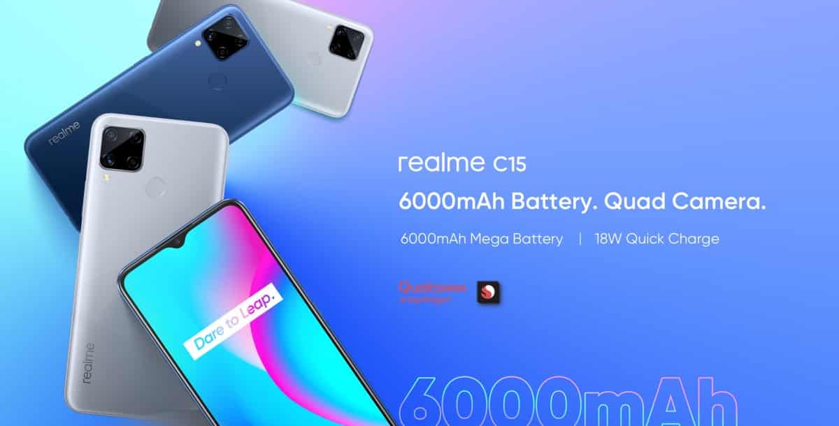 Realme C15 Qualcomm Edition comes with an Helio G35 chipset, and quad-rear cameras