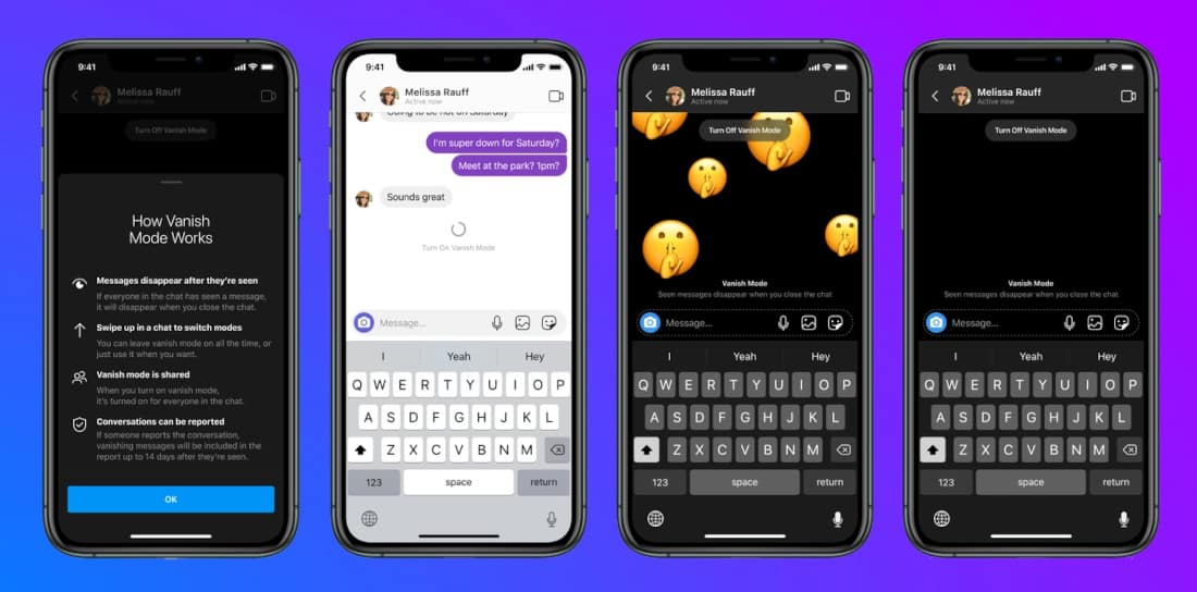Facebook copies Snapchat's vanish mode for Messenger & Instagram