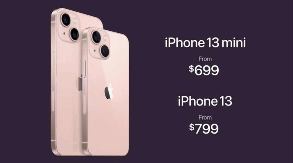 iPhone 13 and iPhone 13 mini prices